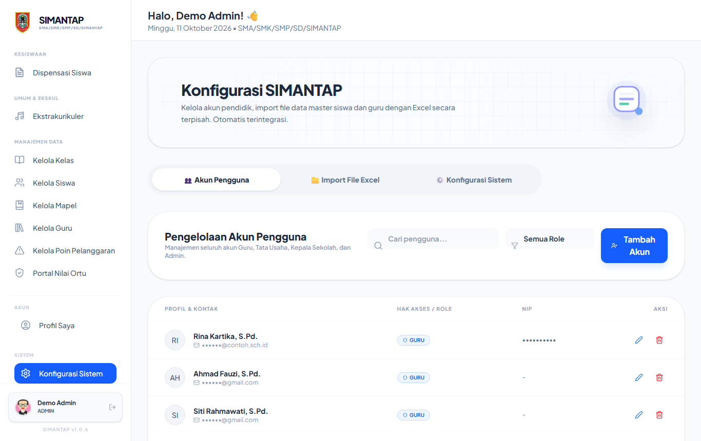 Daftar akun pengguna