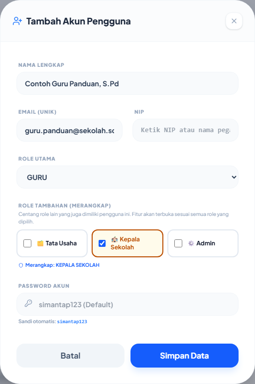 Form tambah akun