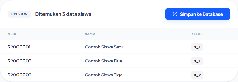 Pratinjau impor siswa