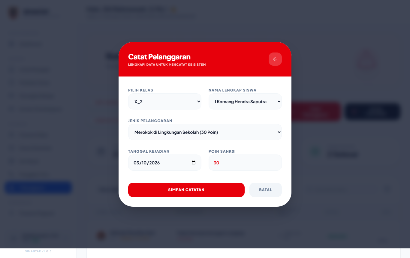 Formulir Catat Pelanggaran