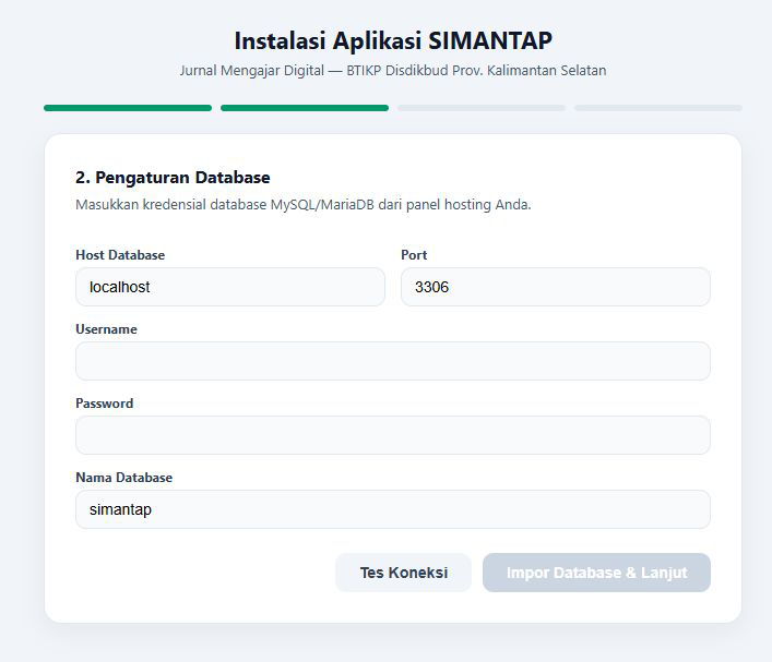 Langkah 2 wizard: pengaturan database