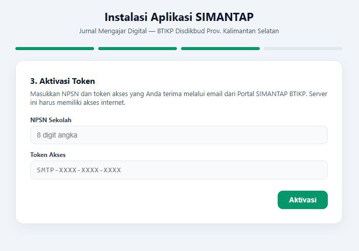 Langkah 3 wizard: aktivasi token