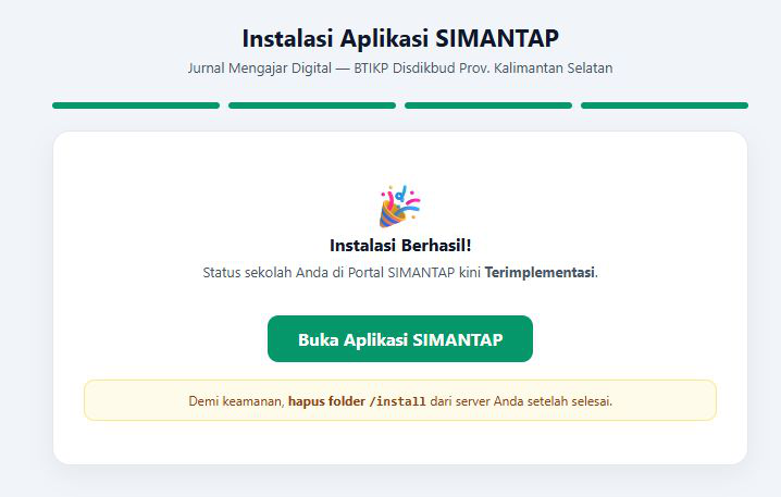 Instalasi berhasil