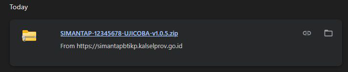 File zip SIMANTAP hasil unduhan