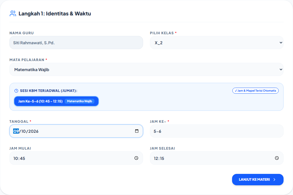 Langkah 1 Identitas dan Waktu