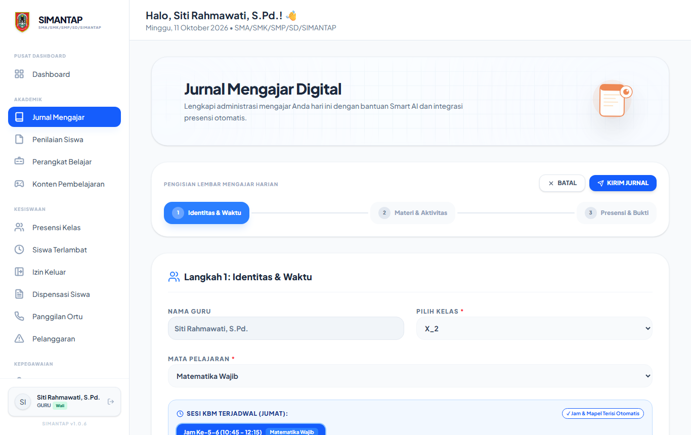 Formulir jurnal langkah 1