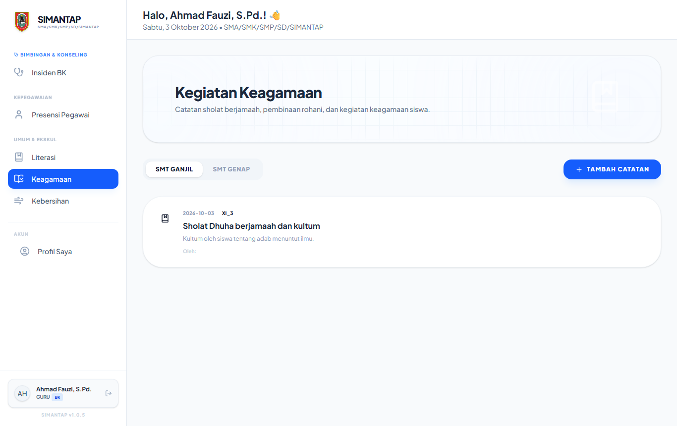 Daftar catatan keagamaan