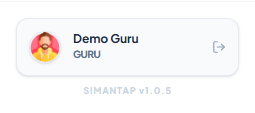 Kartu nama dan tombol keluar
