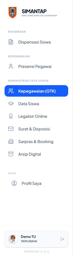 Menu tata usaha