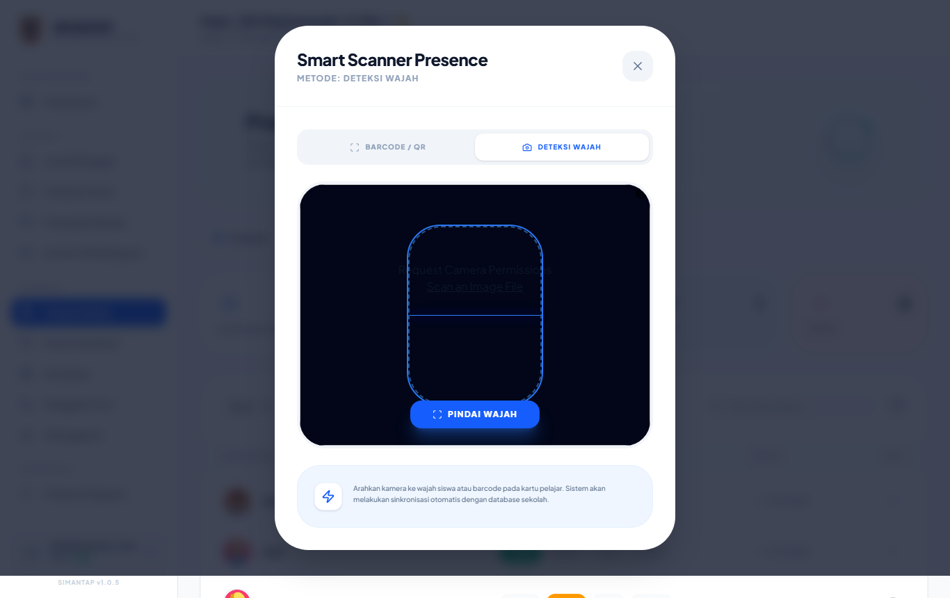 Scanner mode Deteksi Wajah