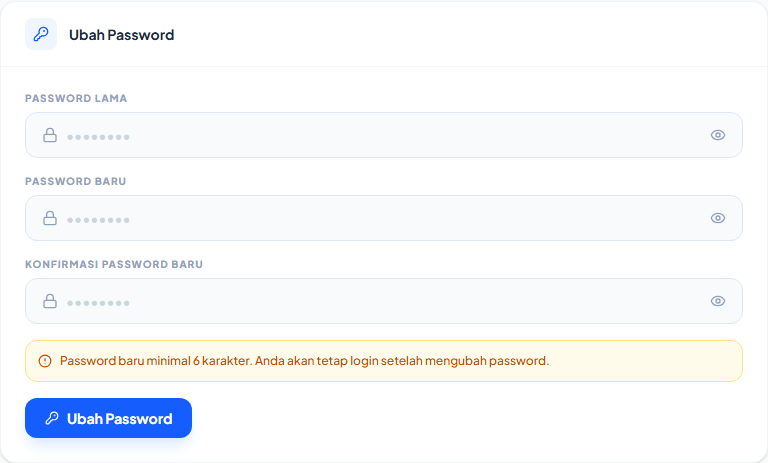Formulir ubah password