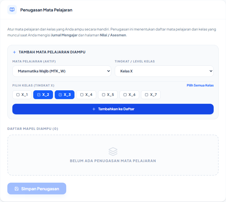 Bagian Penugasan Mata Pelajaran