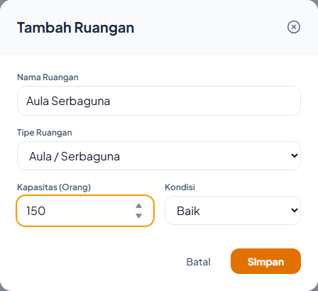 Formulir Tambah Ruangan