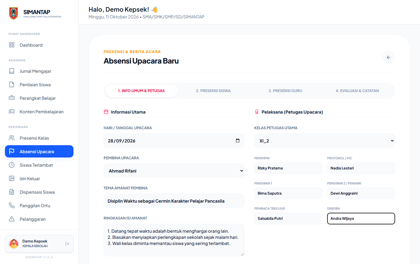 Tab Info Umum dan Petugas